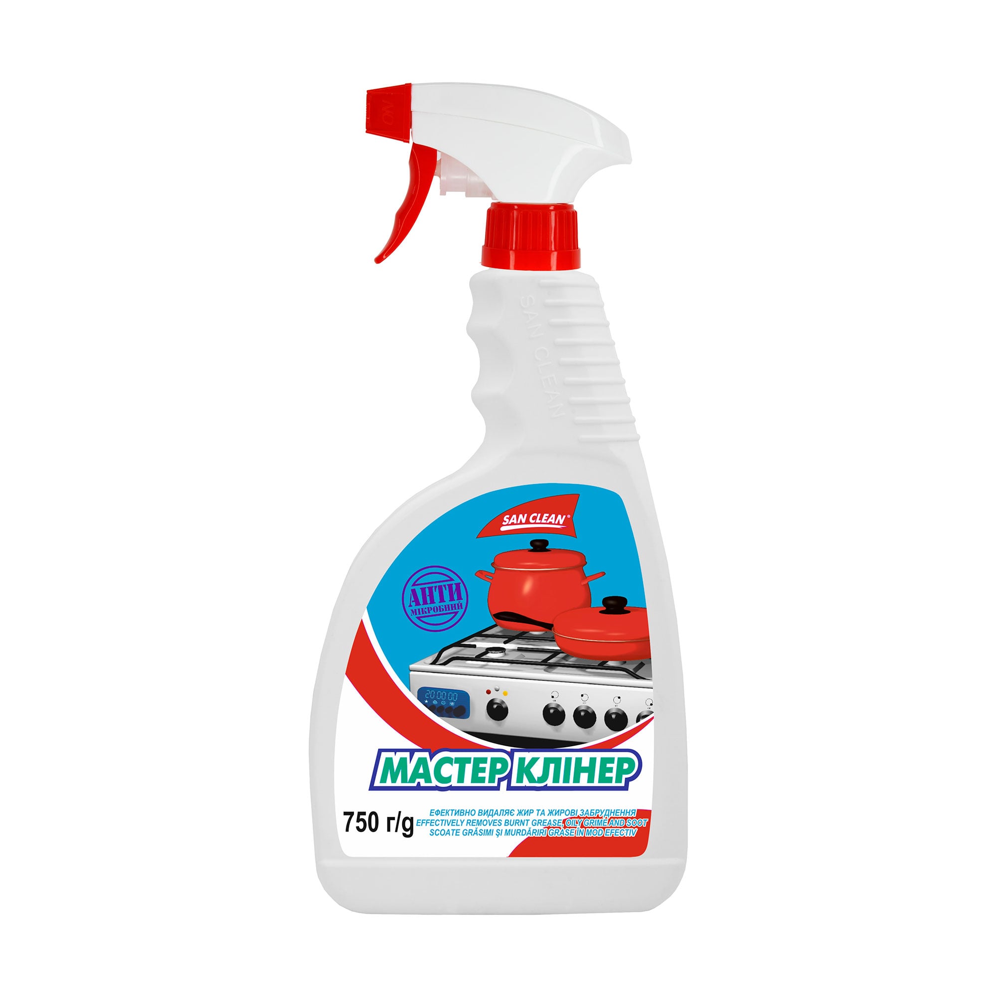 Засіб для видалення жиру з плит San Clean Мастер Клінер, 750 г